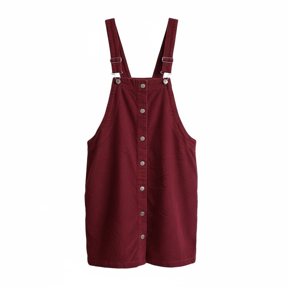 Celebrity pink Corduroy Pinafore Dress with Buttons size Large
